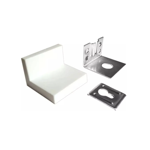 Soporte para alacena L con tapa blanco