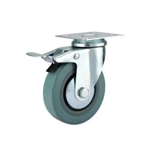 [DS-001800] Rueda goma gris Ø75 c/freno